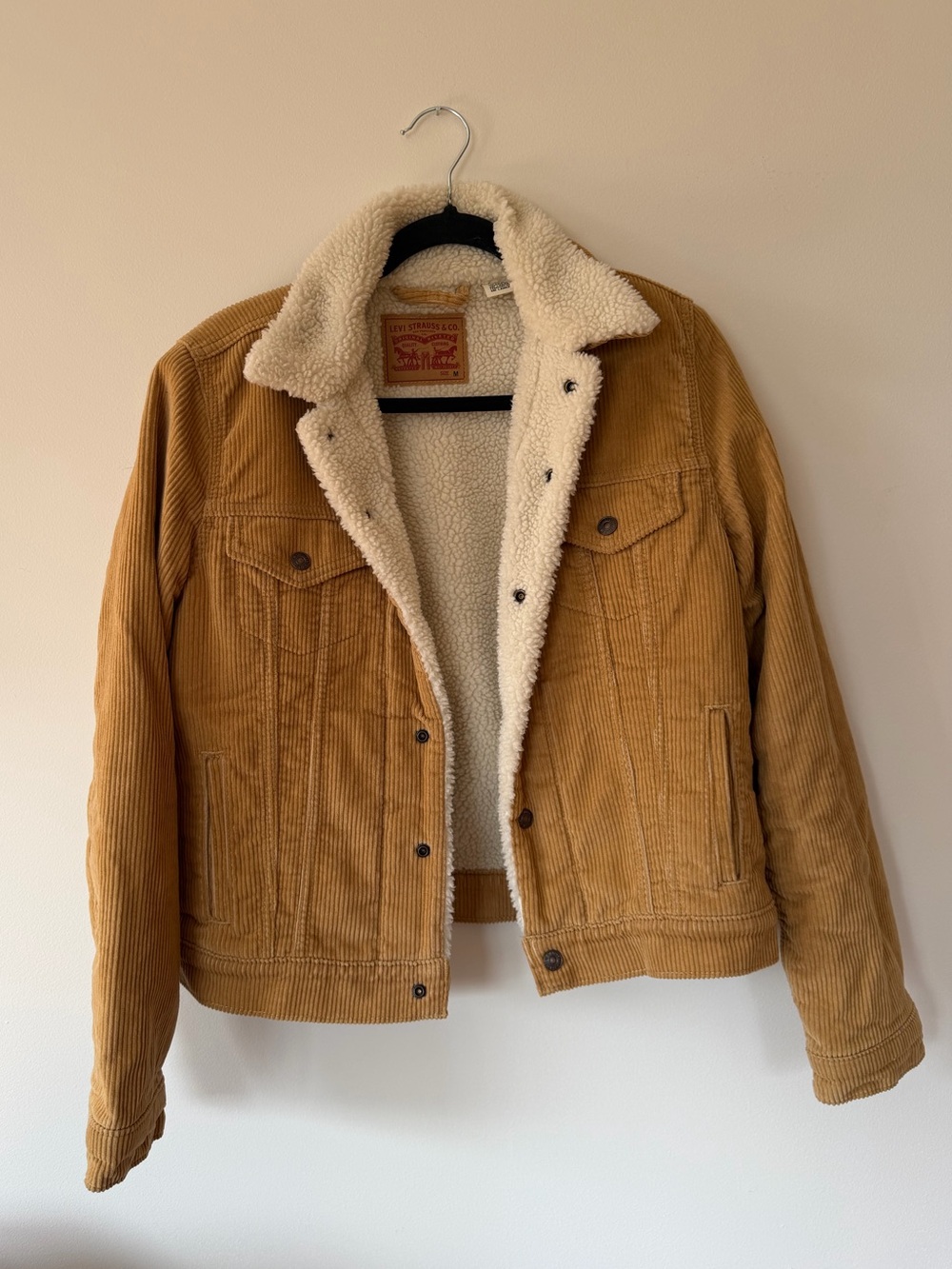 Levi's Women’s Tan Corduroy Sherpa Trucker Jacket